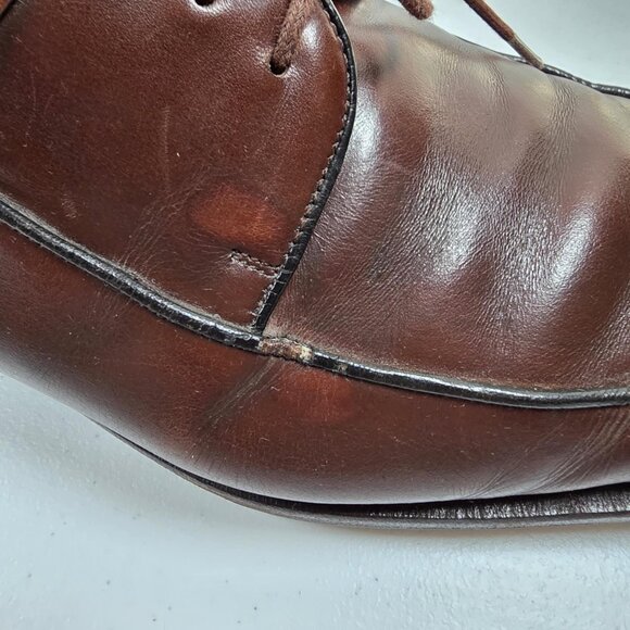 MEZLAN MEDOLLA MENS LEATHER SHOES BROWN SQUARE TOED SIZE 9.5 MADE IN SPAIN - Picture 8 of 11